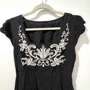 Black Embroidered Maxi Dress